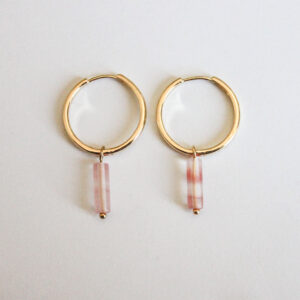 Oorbel hoop L tube roze