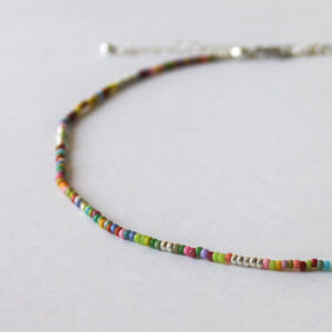Ketting kralen mix zilver