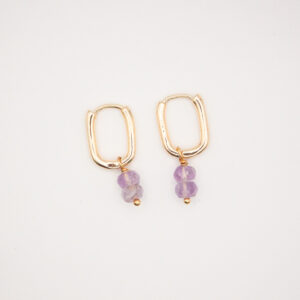 oorbel vierkant paars