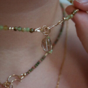 ketting groene granaat Goldfilled