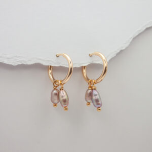 Hoop double purple pearl