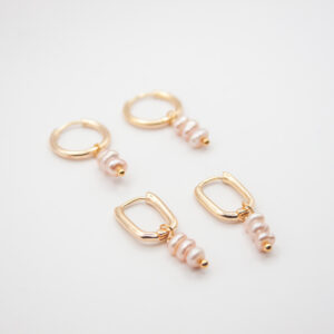 Hoop small pink pearls