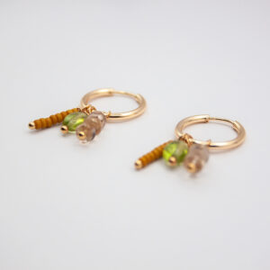 Oorbel hoop hyacint bedels