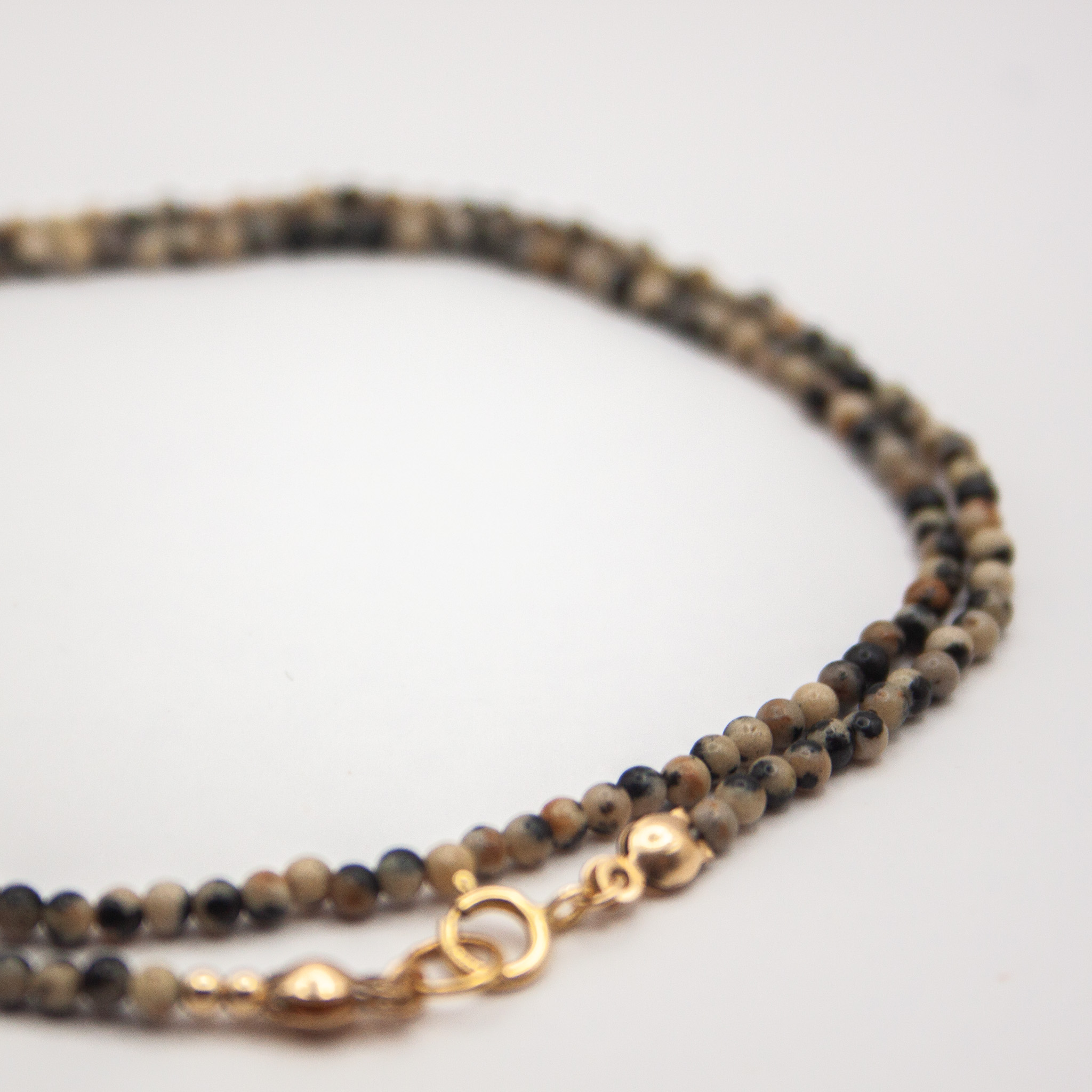 Ketting dalmatier jaspis goldfilled