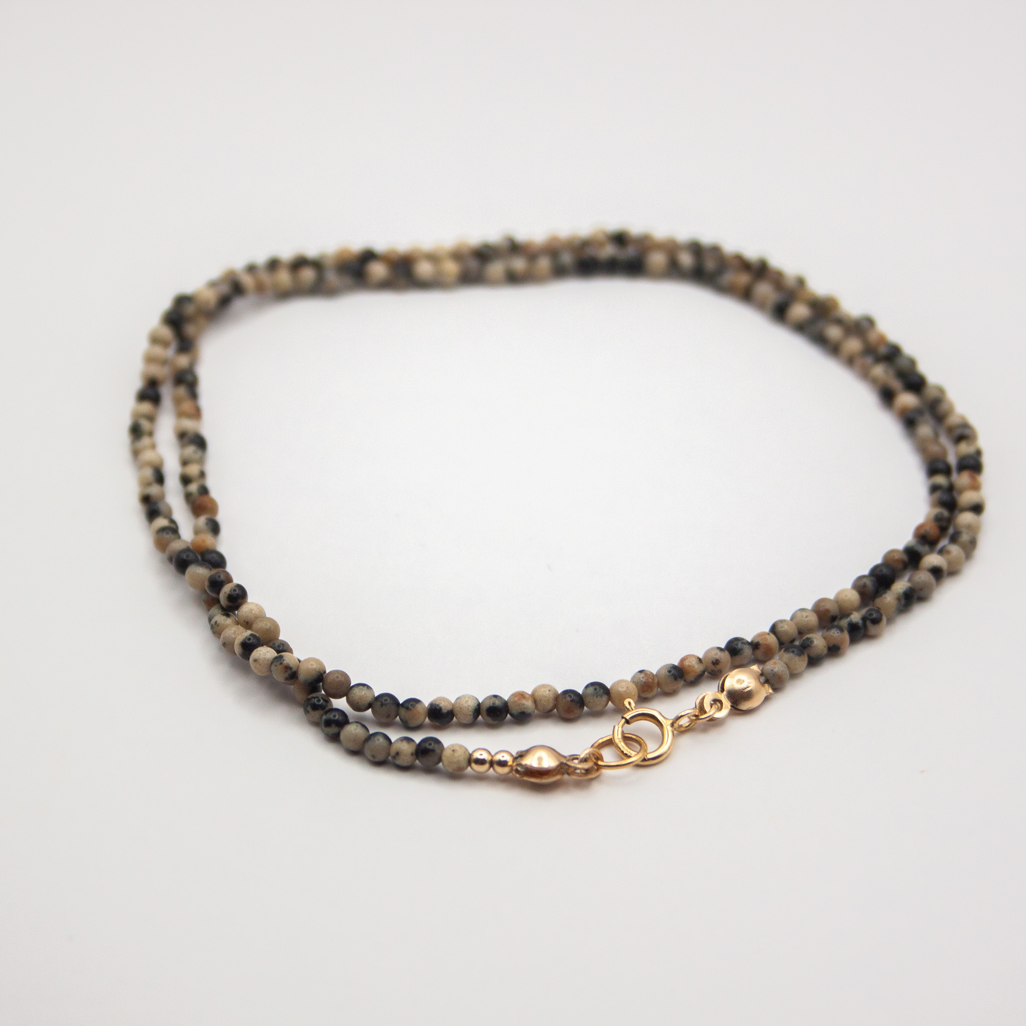 Ketting dalmatier jaspis goldfilled - Afbeelding 3
