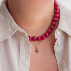 Bubble necklace red wine